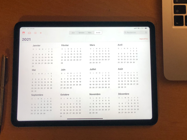 L'année 2021 sur un iPad
